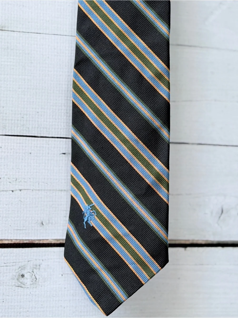 Vintage James Davis Memphis Regimental Repp Stripe Tie